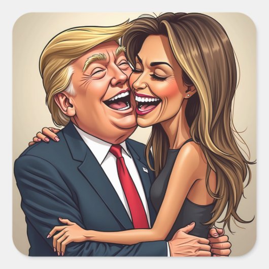 Melania Trump, Donald Trump Vierkante Sticker (Voorkant)
