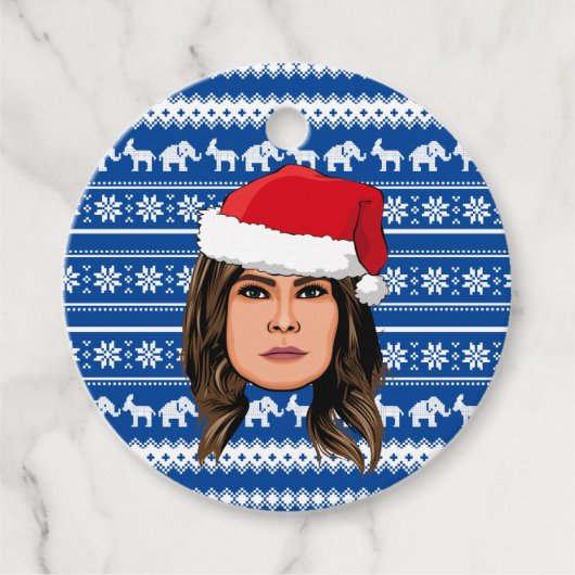 MELANIA TRUMP Kerstmis Bedankjes Labels (Voorkant)
