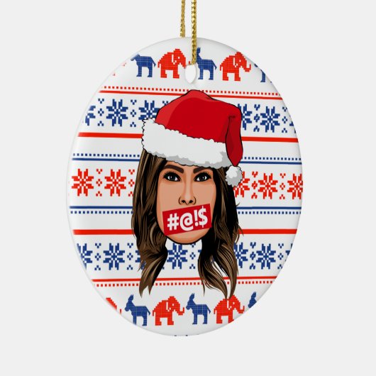 MELANIA TRUMP Kerstmis Keramisch Ornament (Rechts)