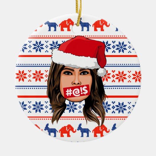 MELANIA TRUMP Kerstmis Keramisch Ornament (Voorkant)