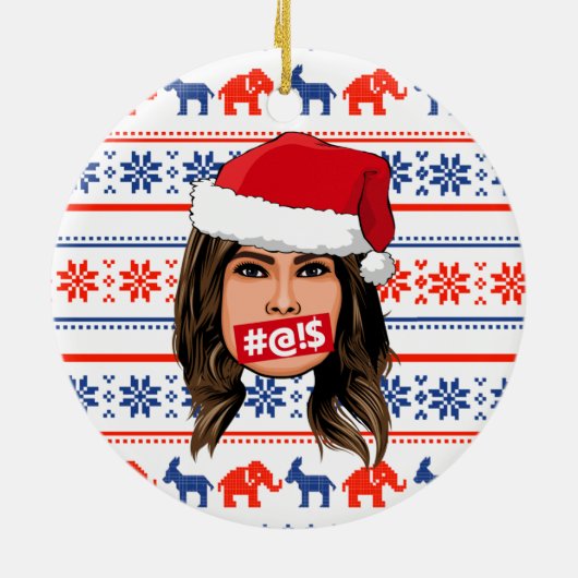 MELANIA TRUMP Kerstmis Keramisch Ornament (Achterkant)
