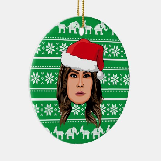 MELANIA TRUMP Kerstmis Keramisch Ornament (Rechts)