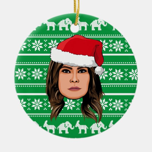 MELANIA TRUMP Kerstmis Keramisch Ornament (Voorkant)