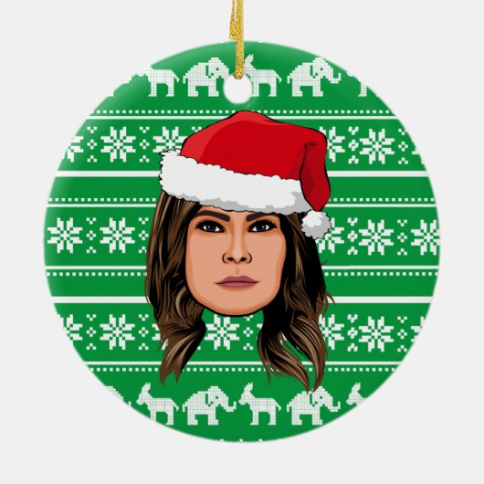 MELANIA TRUMP Kerstmis Keramisch Ornament (Achterkant)