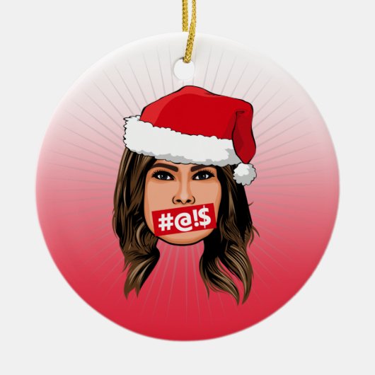 MELANIA TRUMP Kerstmis Keramisch Ornament (Voorkant)