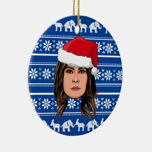 MELANIA TRUMP Kerstmis Keramisch Ornament (Rechts)