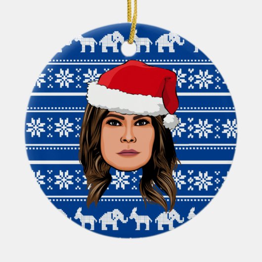 MELANIA TRUMP Kerstmis Keramisch Ornament (Voorkant)