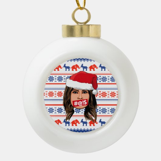 MELANIA TRUMP Kerstmis Keramische Bal Ornament (Voorkant)