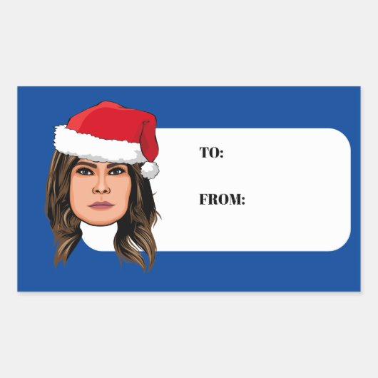 MELANIA TRUMP Kerstmis Rechthoekige Sticker (Voorkant)