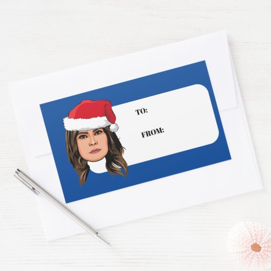 MELANIA TRUMP Kerstmis Rechthoekige Sticker (Envelop)