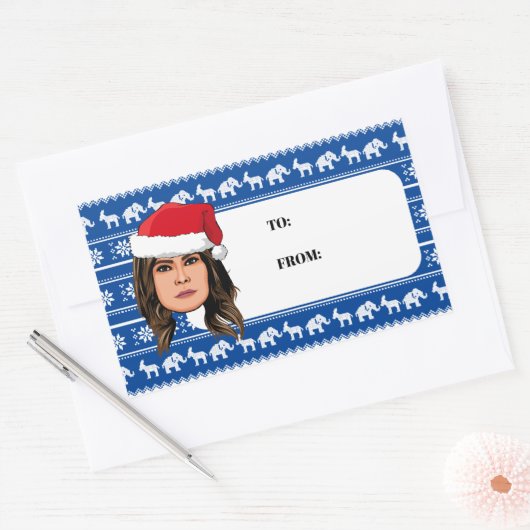 MELANIA TRUMP Kerstmis Rechthoekige Sticker (Envelop)