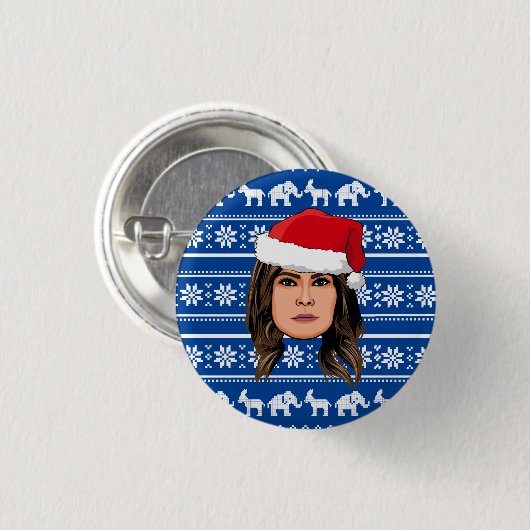 MELANIA TRUMP Kerstmis Ronde Button 3,2 Cm (Voorkant /achterkant)