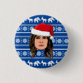 MELANIA TRUMP Kerstmis Ronde Button 3,2 Cm (Voorkant)