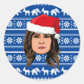 MELANIA TRUMP Kerstmis Ronde Sticker (Voorkant)