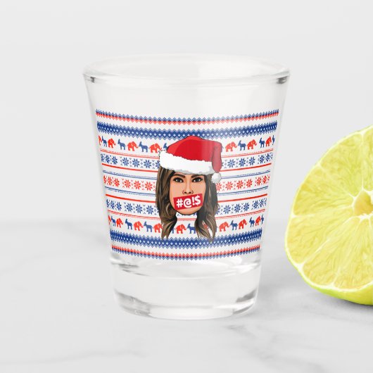 MELANIA TRUMP Kerstmis Shot Glas (Voorkant)