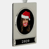 MELANIA TRUMP Kerstmis Verzilverd Banner Ornament (Rechts)