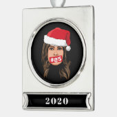 MELANIA TRUMP Kerstmis Verzilverd Banner Ornament (Links)