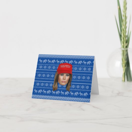 Melania Trump MAGA Kerstmis Bedankkaart (Voorkant)