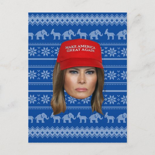 Melania Trump MAGA Kerstmis Briefkaart (Voorkant)