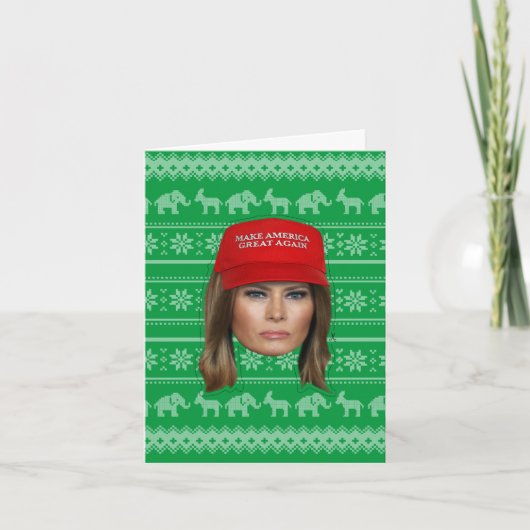 Melania Trump MAGA Kerstmis Kaart (Voorkant)