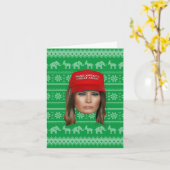 Melania Trump MAGA Kerstmis Kaart (Gele Bloem)