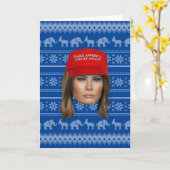 Melania Trump MAGA Kerstmis Kaart (Gele Bloem)