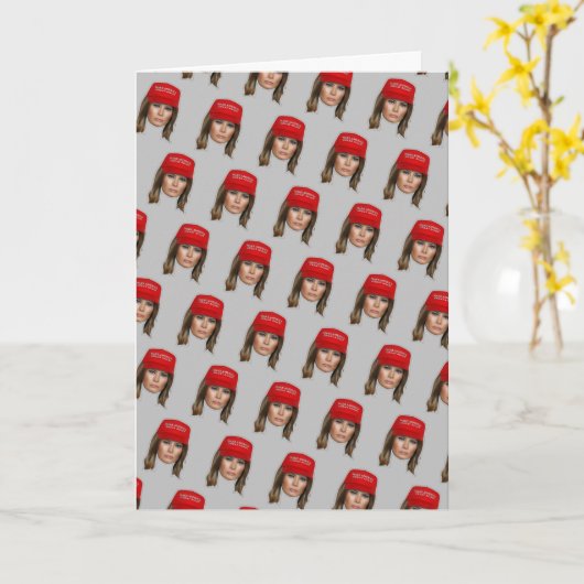 Melania Trump MAGA Kerstmis Kaart (Gele Bloem)