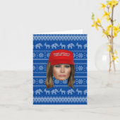 Melania Trump MAGA Kerstmis Kaart (Gele Bloem)