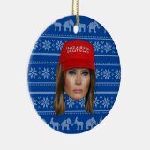 Melania Trump MAGA Kerstmis Keramisch Ornament (Rechts)