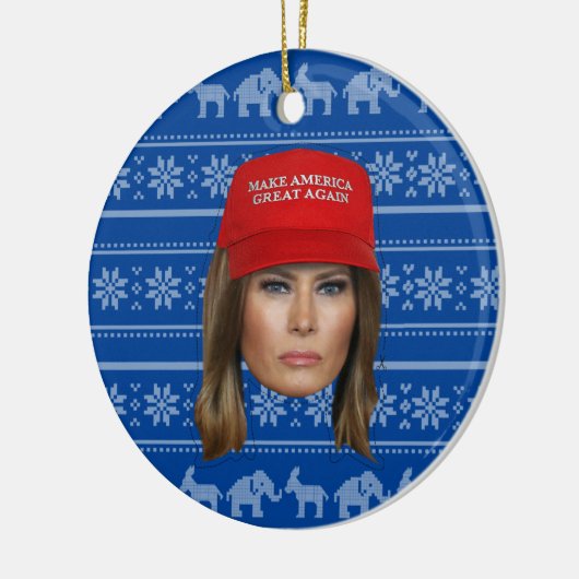 Melania Trump MAGA Kerstmis Keramisch Ornament (Links)
