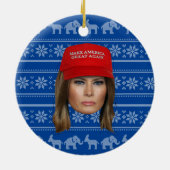 Melania Trump MAGA Kerstmis Keramisch Ornament (Achterkant)