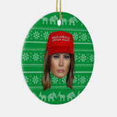 Melania Trump MAGA Kerstmis Keramisch Ornament (Rechts)