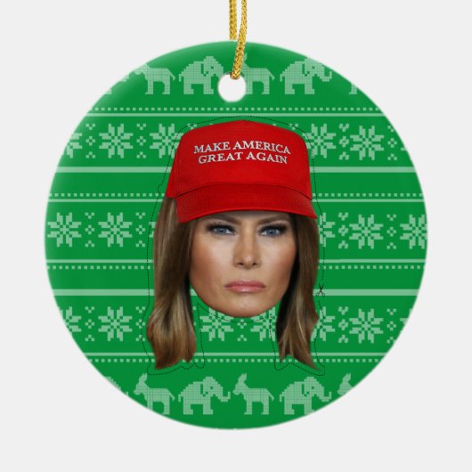 Melania Trump MAGA Kerstmis Keramisch Ornament (Voorkant)
