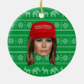 Melania Trump MAGA Kerstmis Keramisch Ornament (Achterkant)