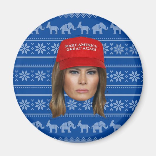 Melania Trump MAGA Kerstmis Magneet (Voorkant)