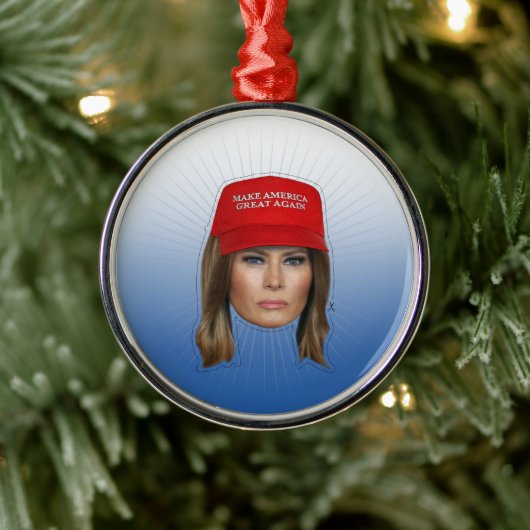 Melania Trump MAGA Kerstmis Metalen Ornament (Boom)