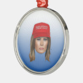 Melania Trump MAGA Kerstmis Metalen Ornament (Links)