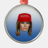 Melania Trump MAGA Kerstmis Metalen Ornament (Voorkant)