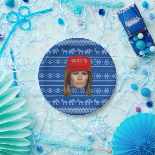 Melania Trump MAGA Kerstmis Papieren Bordje (Feest)