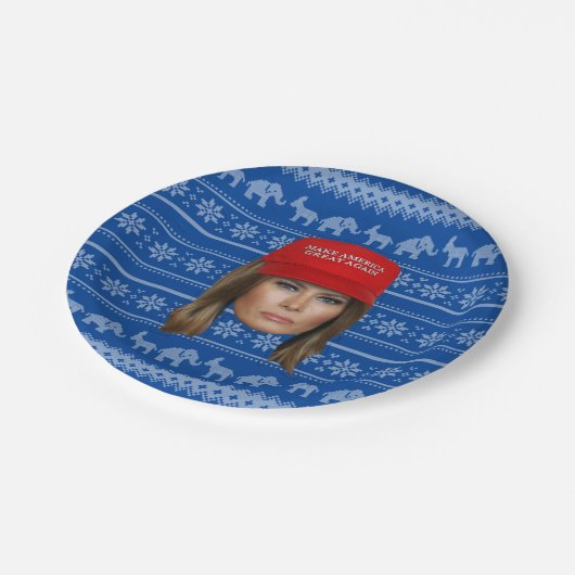 Melania Trump MAGA Kerstmis Papieren Bordje (Gekanteld)