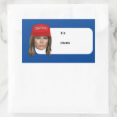 Melania Trump MAGA Kerstmis Rechthoekige Sticker (Tas)