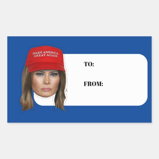 Melania Trump MAGA Kerstmis Rechthoekige Sticker (Voorkant)
