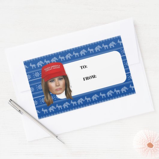 Melania Trump MAGA Kerstmis Rechthoekige Sticker (Envelop)