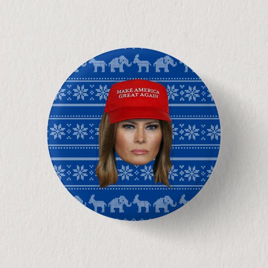 Melania Trump MAGA Kerstmis Ronde Button 3,2 Cm (Voorkant)