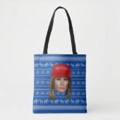 Melania Trump MAGA Kerstmis Tote Bag (Voorkant)