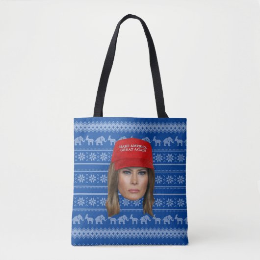Melania Trump MAGA Kerstmis Tote Bag (Voorkant)