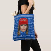 Melania Trump MAGA Kerstmis Tote Bag (Dichtbij)