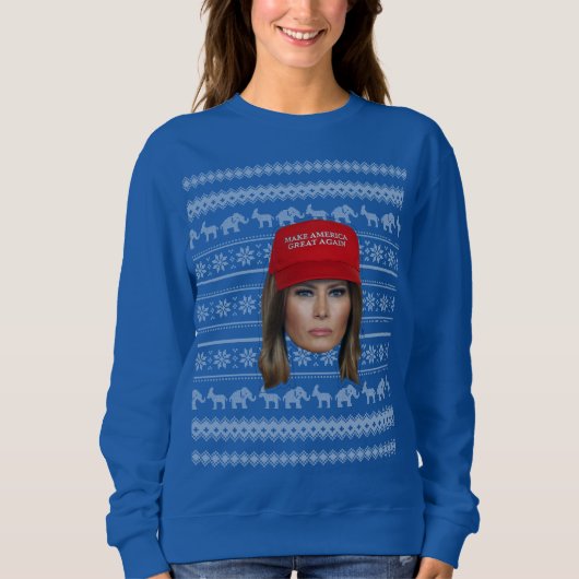 Melania Trump MAGA Kerstmis Trui (Voorkant)