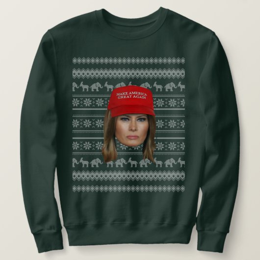 Melania Trump MAGA Kerstmis Trui (Design voorkant)