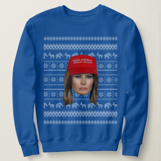 Melania Trump MAGA Kerstmis Trui (Design voorkant)